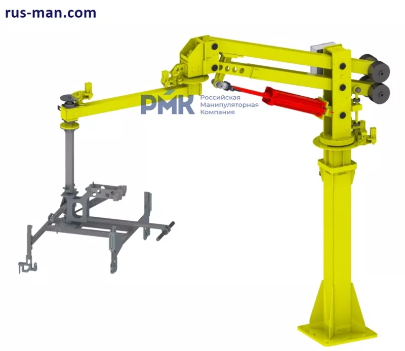 Манипулятор кран пневматический перенос грузов грузозахват 5